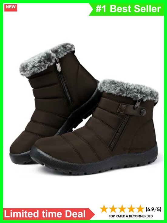 Shoes - Women's Winter Snow Boots Warm Waterproof Non Slip Faux Fur Outdoor